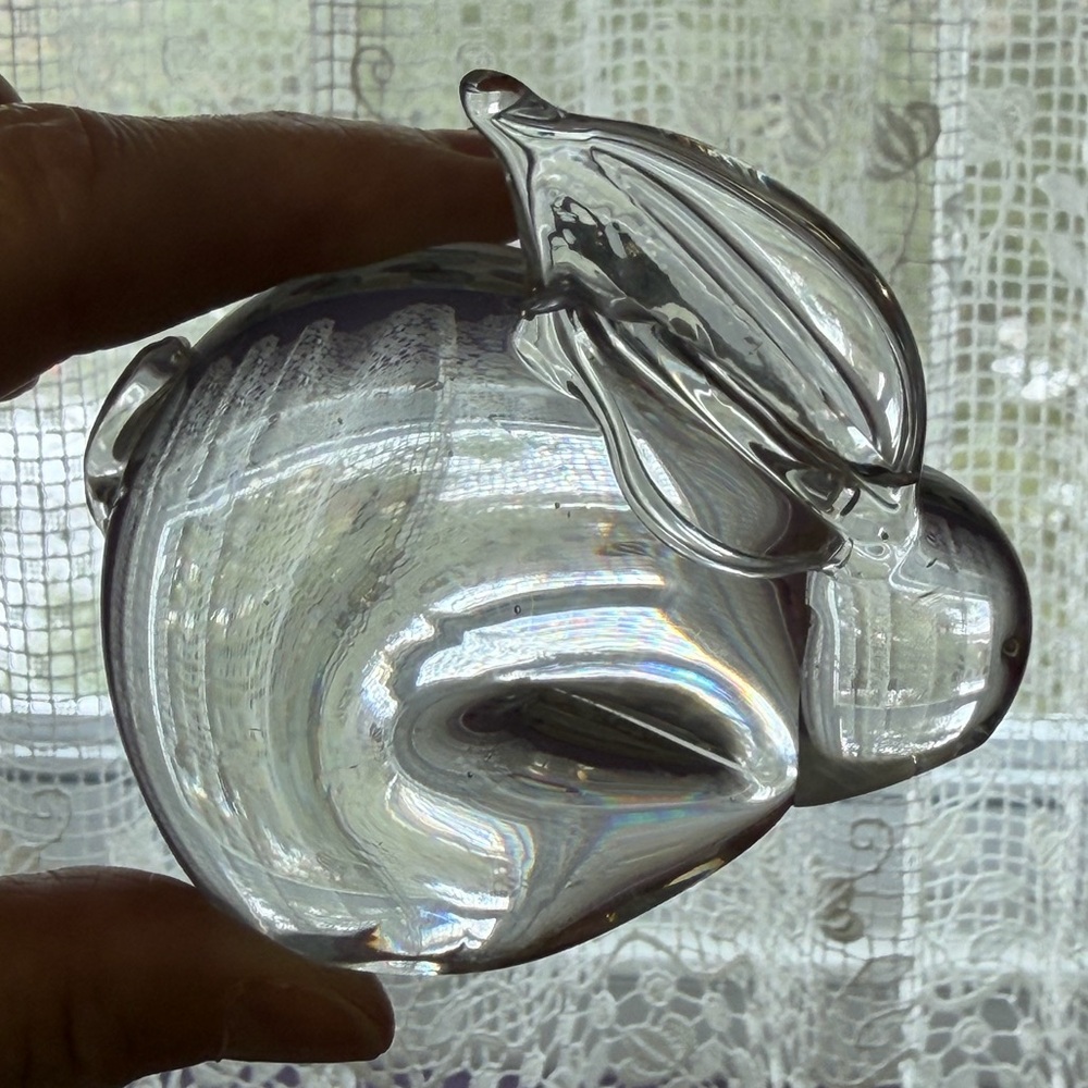 Interpur Crystal Art Glass Bunny Rabbit Figurine Paperweight Spring Easter